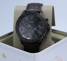 Cabezal de reloj Fossil negro cronógrafo BQ2587 con correa de reloj FS5573