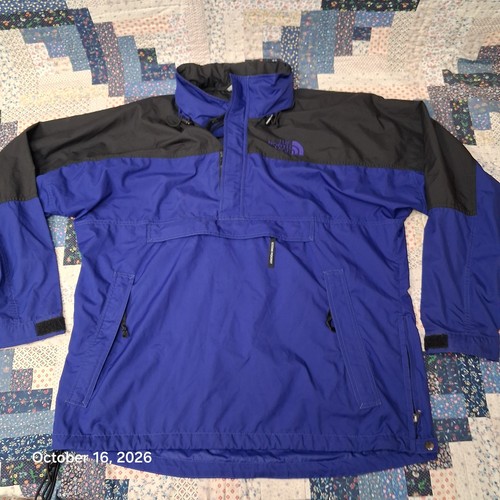 The North Face, 90s Vintage The North Face Packable Windbreaker Anorak Half Zip Pullover XL Blue