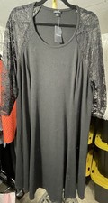 NWT Torrid Women's Black A-Line Dress with Lace Sleeves, Sz. 3 (3X-22-24) Classy