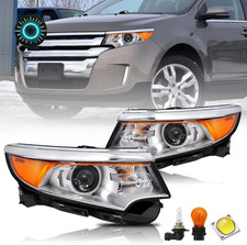Headlights Assembly W/Bulbs Compatible with 2011 2012 2013 2014 Ford Edge Haloge