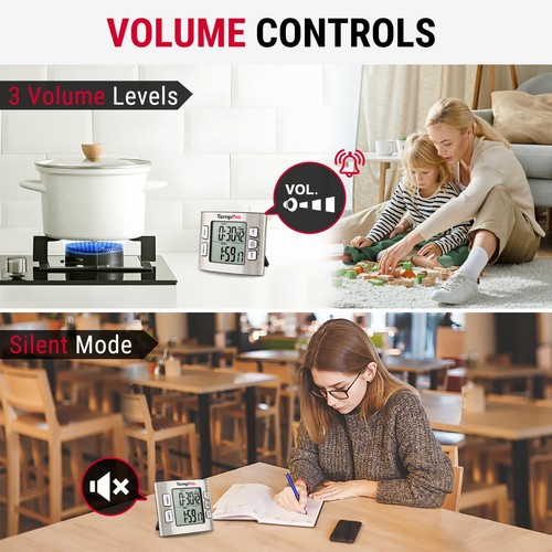 Large LCD Digital Kitchen Cooking Timer Count-Down Up Clock Loud Alarm Magnetic