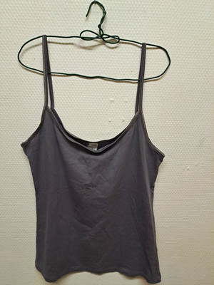 Elegant Damen Basic Trägershirt grau Gr.S V-Ausschnitt Spaghettiträger schön.etc