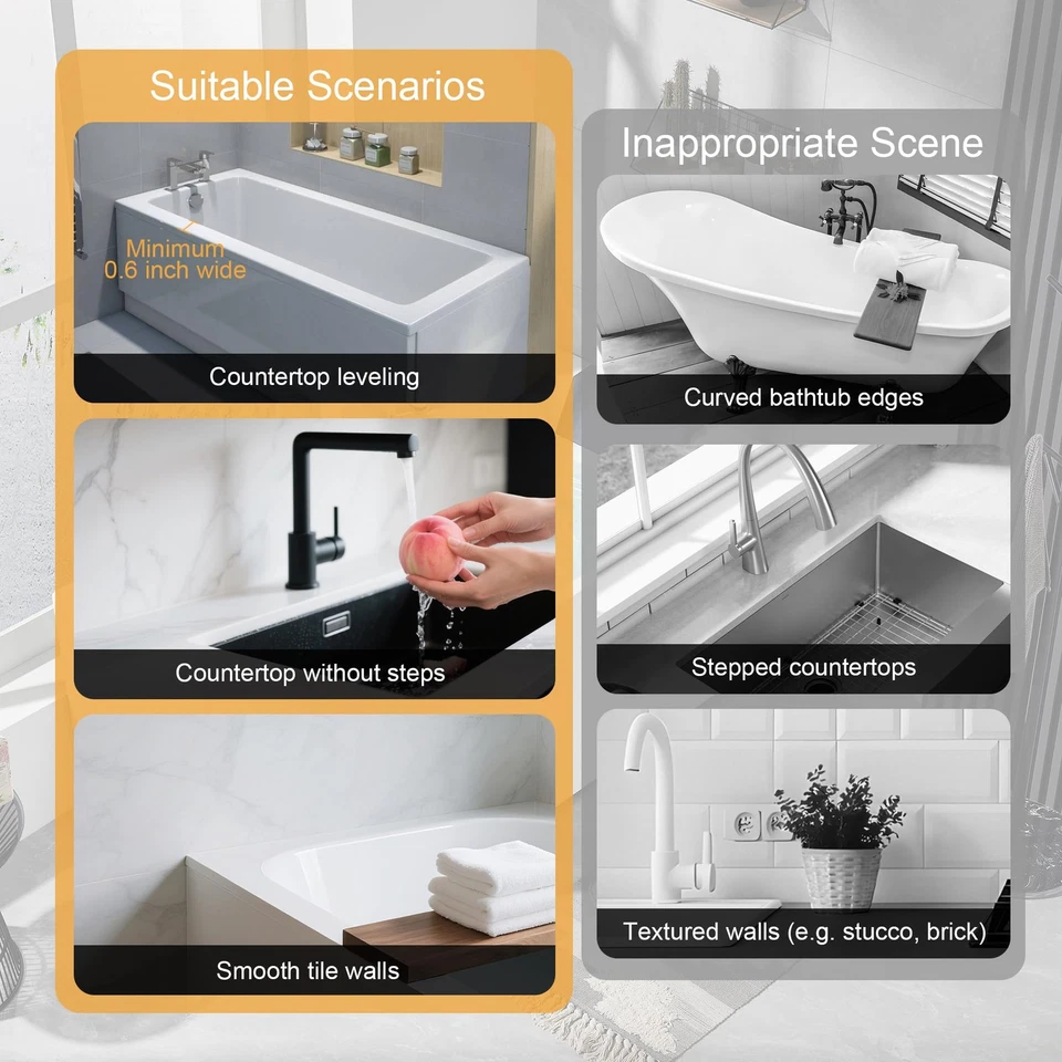 Прозрачный силиконовый брызговик для душа для ванны, клейкий водяной барьер, упаковка 2 шт. - Изображение 4 из 4