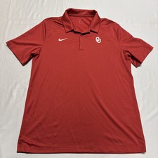 Nike University Of Oklahoma Sooners Polo Shirt Size Large Red