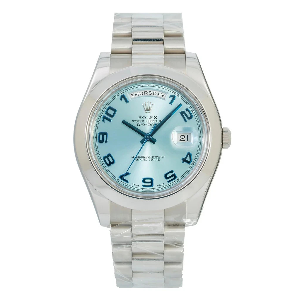 Rolex Day-Date 41mm Platinum Glacier Blue Arabic Dial President