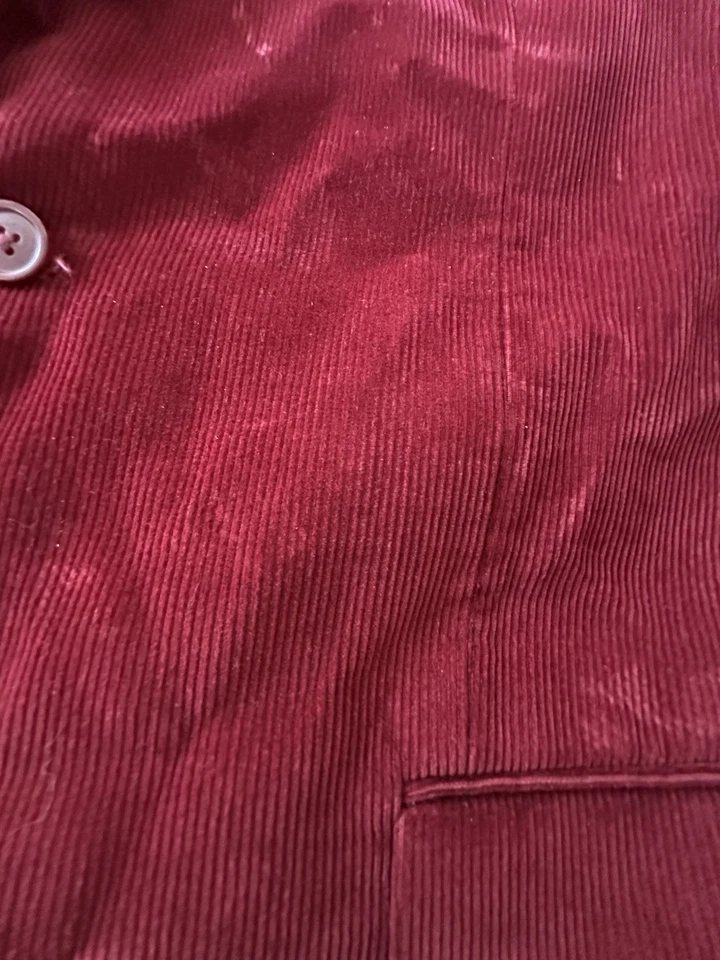 Blazer Adolfo tamanho 46L extra slim fit veludo borgonha vinho vermelho 100% algodão - Imagem 2 de 4