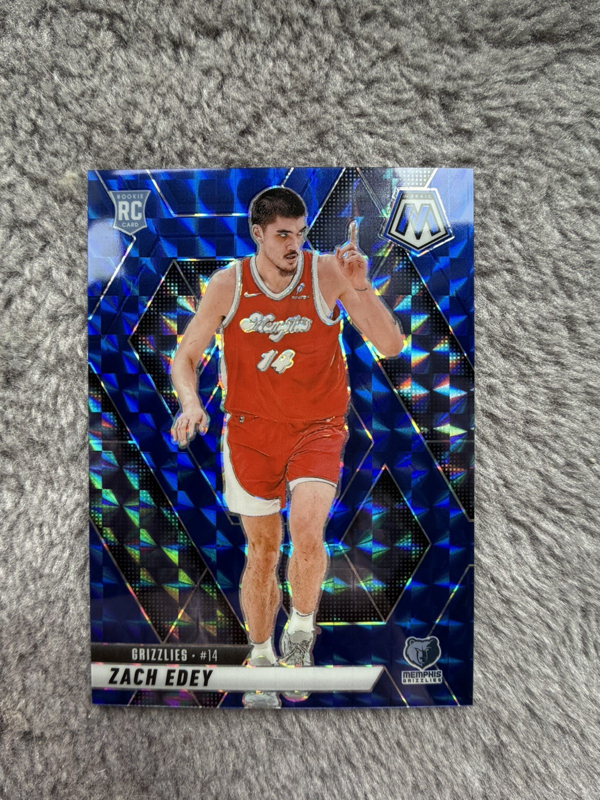 2024-25 Mosaic ZACH EDEY Blue Prizm /199 #248 Rookie Grizzlies SP