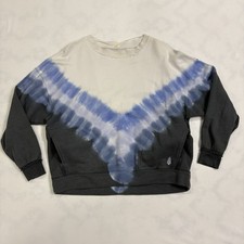 Free People Tie Dye Sweatshirt XS Ombre Metti Raw Edge Oversized Pullover