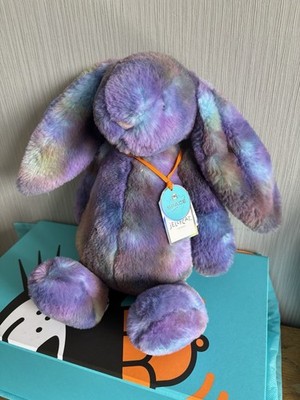 Jellycat Zodihop Luxe Bashful Bunny Space Bunny Brandneu mit Etikett Atemberaubende Farben Original