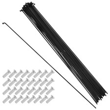 36Pcs Steel Bike Spokes and Nipples Durable Black for Bike Accessories