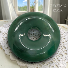 42.1 Grams Natural Carved Polished Green Jade Gemstone Disk Pendant Stone