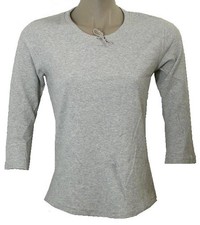 H2O Damenshirt Langarm T-Shirt Grösse M 3/4 Shirt Oberteil Blusen Top Grau