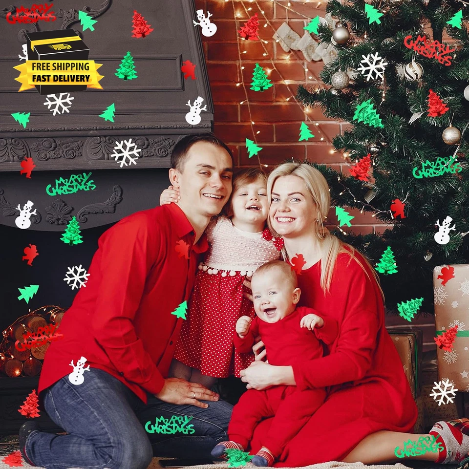 Christmas Glitter Confetti Table Decorations, Red Green White Xmas Party Scatter - Image 2 of 4