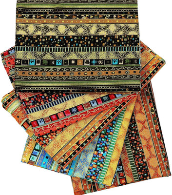 Tatuo 5 Pcs African Print Fabric Ethnic Pattern Cotton Fat Quarters Pre Cut Quil