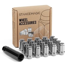 20 Chrome Wheel Lug Nuts 12-20 Threads Spline Acorn Cone Seat Closed End 20 Chrome Wheel Lug Nuts 12-20 Threads Spline Acorn Cone Seat Closed End
