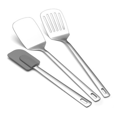 Stainless Steel Spatulas Set 3pcs, Metal Spatula Solid&Slotted&Flexible Turne...