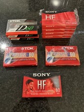 NEW lot of 9 Sony HF 90 Min Blank Audio Cassette Tapes Normal Bias More