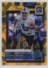 2022 Donruss Rated Rookie Optic Preview Gold Ice Prizm 8/10 Khalil Shakir 0v5r