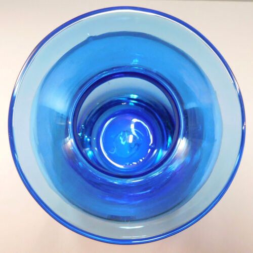 Blenko Hand Blown Glass #8833S Blue Sommerso Vase - Picture 3 of 4