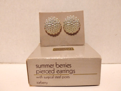 Vintage Avon 1987 Summer Berries Pierced Earrings - Iceberry