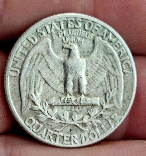 1962 D Washington Quarter 90% Silver Very Fine VF Denver US Mint Coin