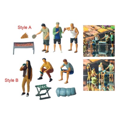 5x 1/64 BBQ Figur Modell Set Dioramen S Scale Film Requisiten Züge Architektur