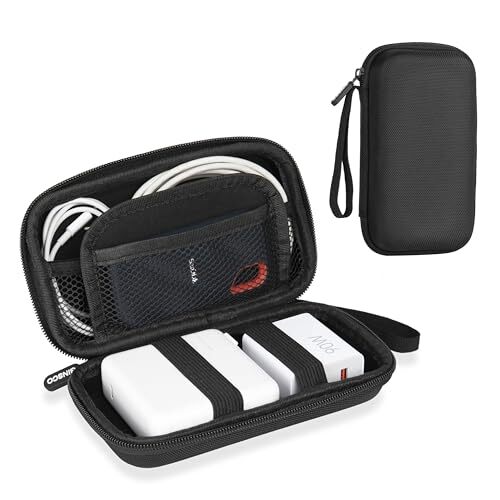Estuche Rígido Protección Accesorios Electrónicos Organizador Bolsa para Negro