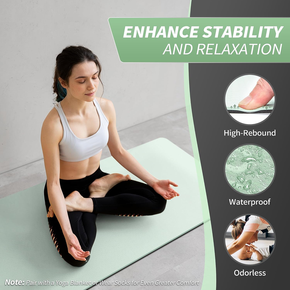 Non-Slip Extra Thick 1/3 & 1/4 & 2/5 Inch Yoga Mat for Women Men Kids