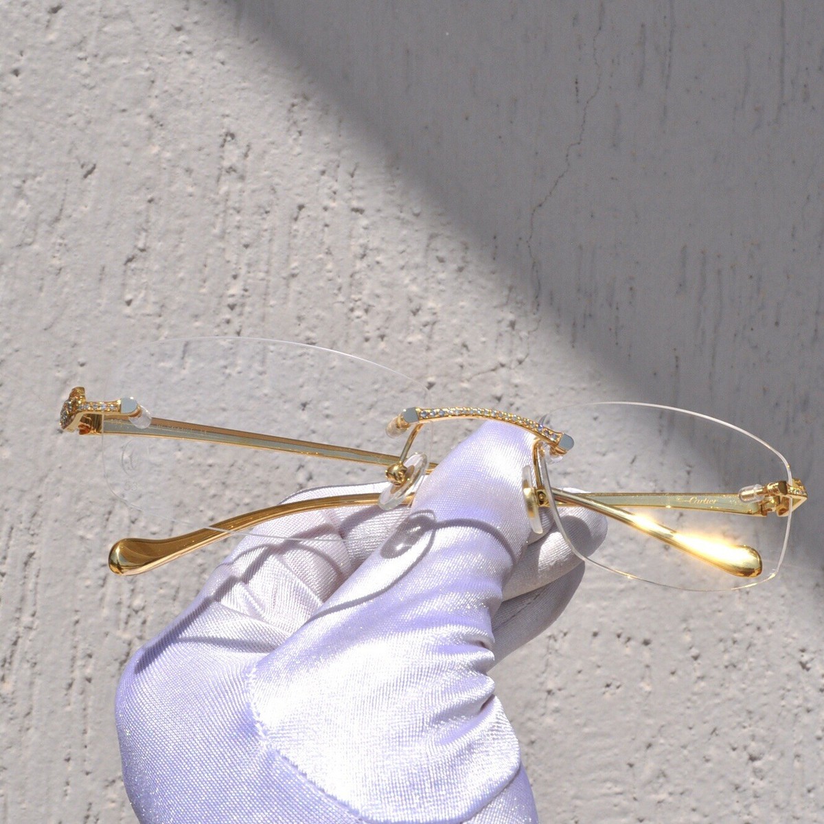 CARTIER スクエアフレムサンクラス CT0361S 001 Cartier Rimless Sunglasses Brown Gold Frame Mode CT00920 for