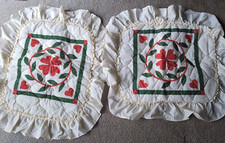 Set of 2 Christmas Pillow Shams by Perfect Fit Quilted 20X26 Red Hearts