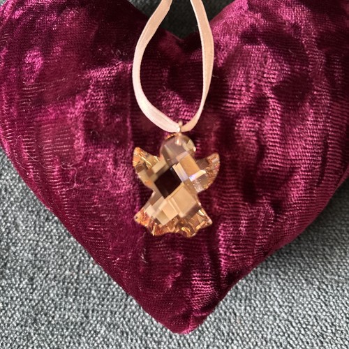 Swarovski Miniature Christmas Ornament Amber 1 Inch Angel No Box - Picture 3 of 10