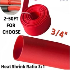 3/4" Red Adhesive Glue Lined Heat Shrink Tubing Waterproof Marine Grade 3:1
