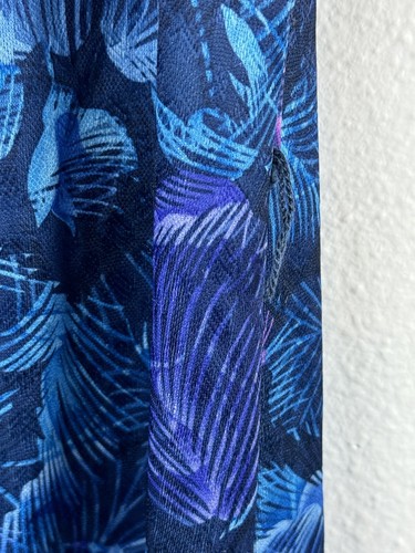 Vintage 1960s British Lady Blue Purple Tropical Floral Dress Union Made In USA - Picture 9 of 12