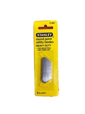 5 STANLEY ROUND POINT UTILITY KNIFE BLADES HEAVY DUTY INDUSTIRAL HOME 11-987 USA