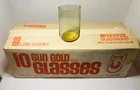 Set of 10 Vintage Federal Glassware Century Optic Sun Gold 13oz Tumbler Glasses