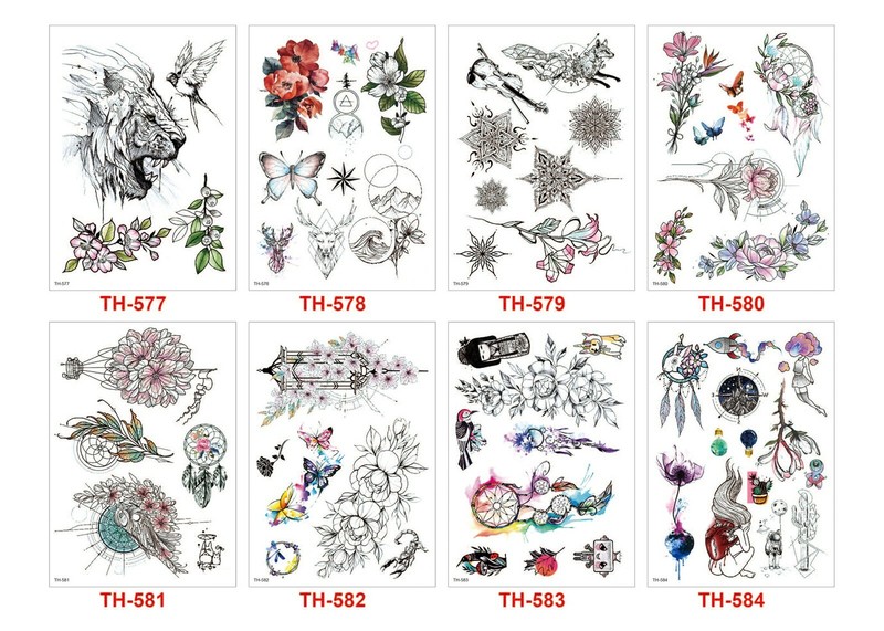 8 X Woman Flower Temporary Tattoo Waterproof Tattoo Body Arm Stickers  US 