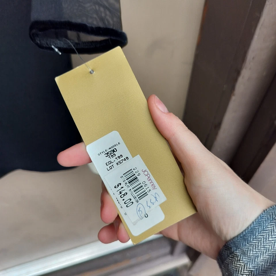 NWT Vintage JS Collections Bodycon Mesh Dress with One Velvet Boob Size 8 - Image 3 of 4