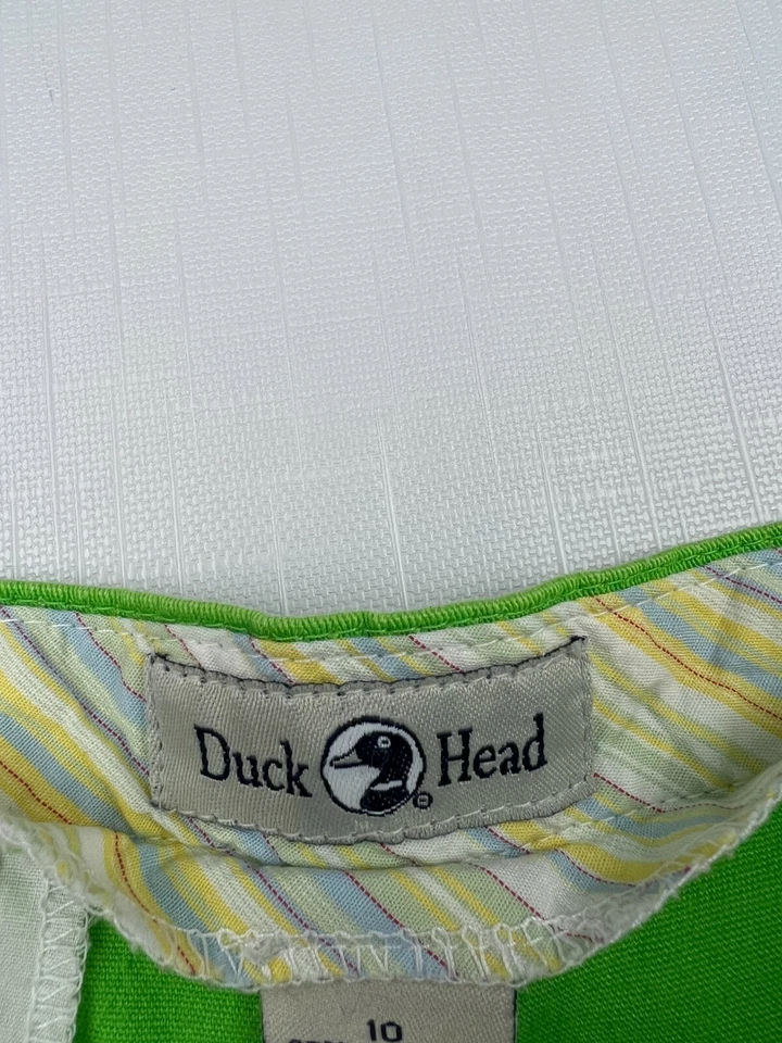 Pantalones chinos elásticos recortados rectos verdes Duck Head para mujer talla 10 Foto 4 de 4