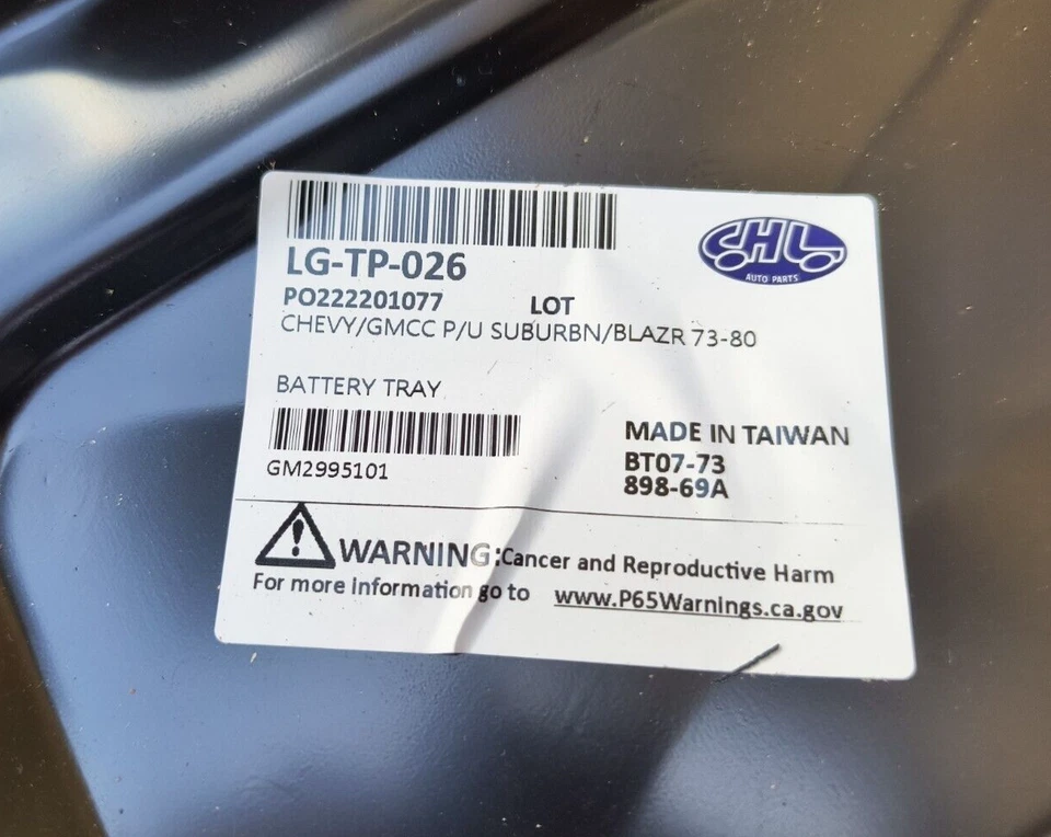 73-80 CHEVY K10 K20 K30 GMC K15 K25 K35 BANDEJA BATERÍA BLAZER SUBURBANO GM2995101 Foto 2 de 2