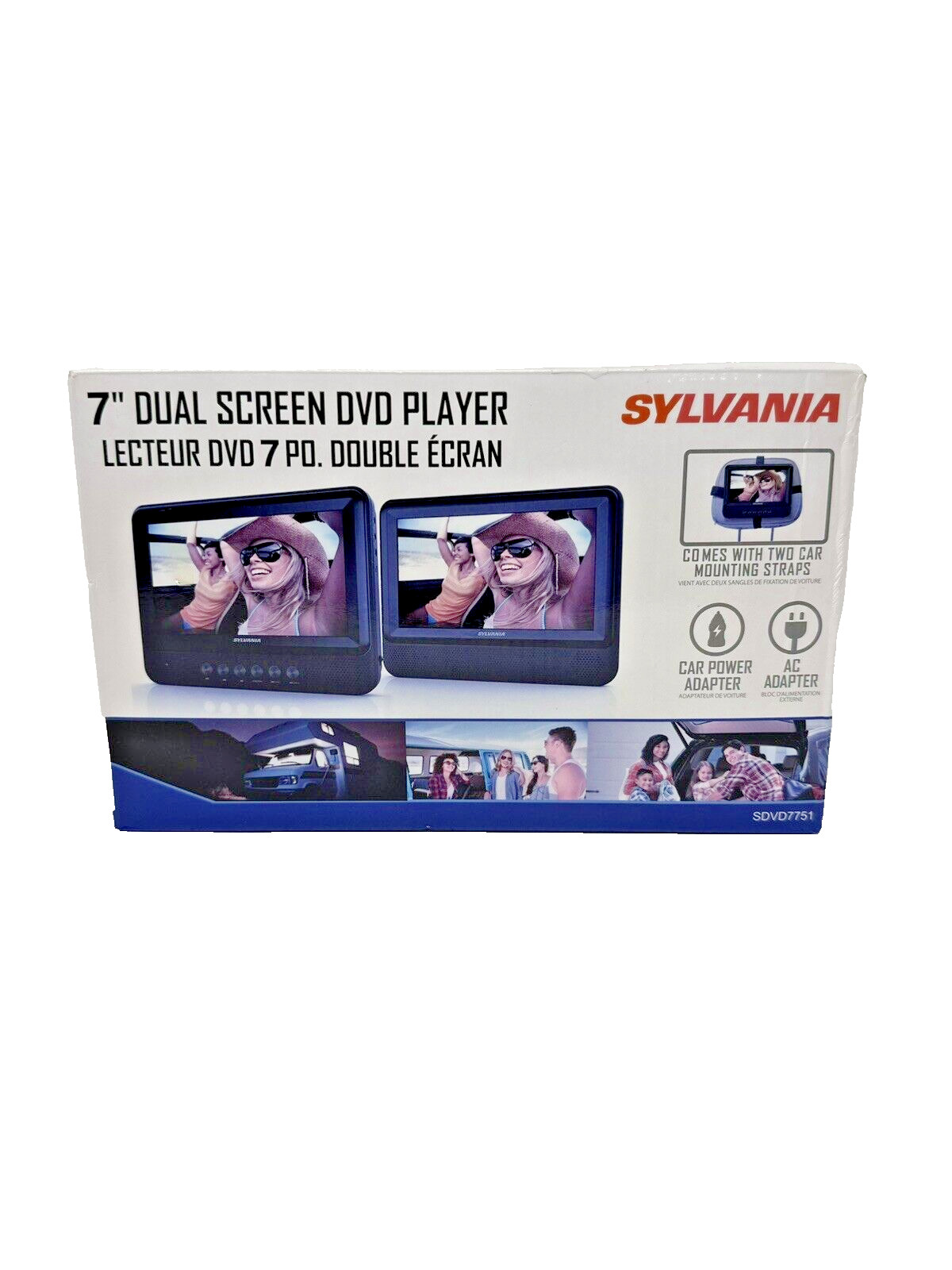 SYLVANIA SDVD7751 7" Dual  Screen Portable DVD Players-2 PAC