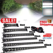 8 20 32 40inch Led Light Bar Spot Combo Work Truck Suv Atv 4wd Offroad Fog