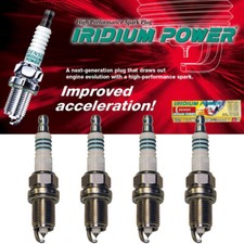 Genuine DENSO IRIDIUM POWER Spark Plugs 5357 IK16L, Set of 4