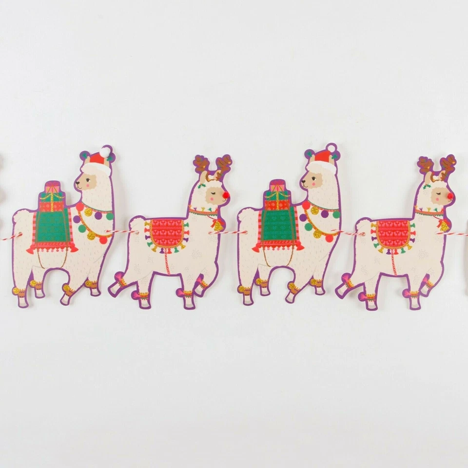 Sass & Belle FA LA LA LLAMA PAPER BUNTING Christmas Xmas Decoration String Boho