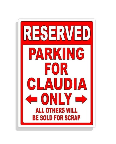 Personalized Parking Sign Wall Decal Metal Sign No Parking Customized Claudia