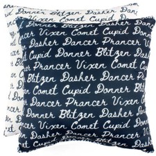 Reindeer Names Reversible Pillow - More Colors Available