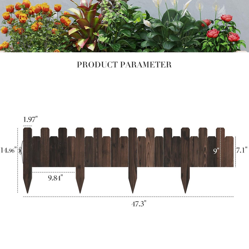 Wood Garden Edging Garden Fence Border No Dig Landscape Edging Lawn