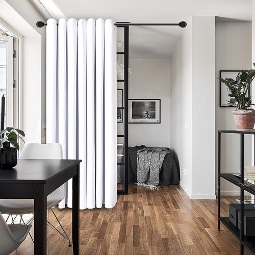 Thermal Blackout Room Divider Curtain - 10ft x 8ft, Greyish White Grommet Panel - 第 5/11 張圖片
