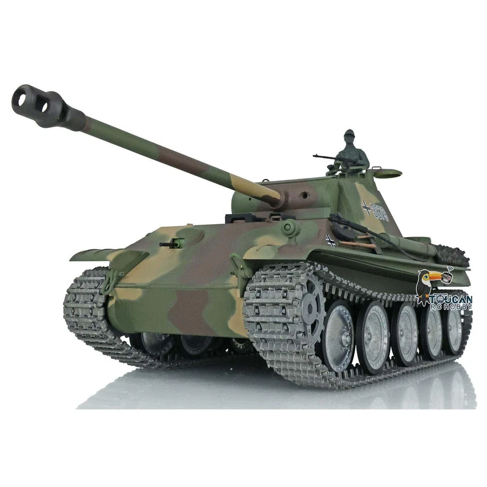 Henglong Panther G 1/16 RC Tank 3879 Barrel Recoil 360°Turret Metal Track Wheel - Image 4 of 4