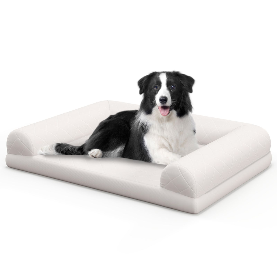 Orthopedic Dog Bed EggFoam Dog Crate Bed with 3Side Bolster eBay