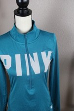 NWOT Victoria Secret PINK Ultimate Track Jacket Teal Size XP Reflective Accent